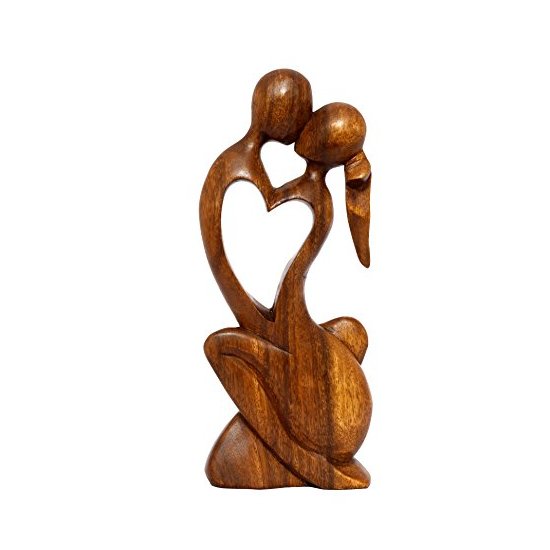 木制手工抽象雕塑夫妇