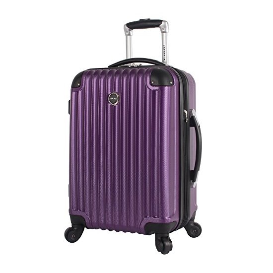 卢卡斯欧蓝德随身携带硬手提箱20英寸可膨胀滚轮手提箱(20英寸，紫色)